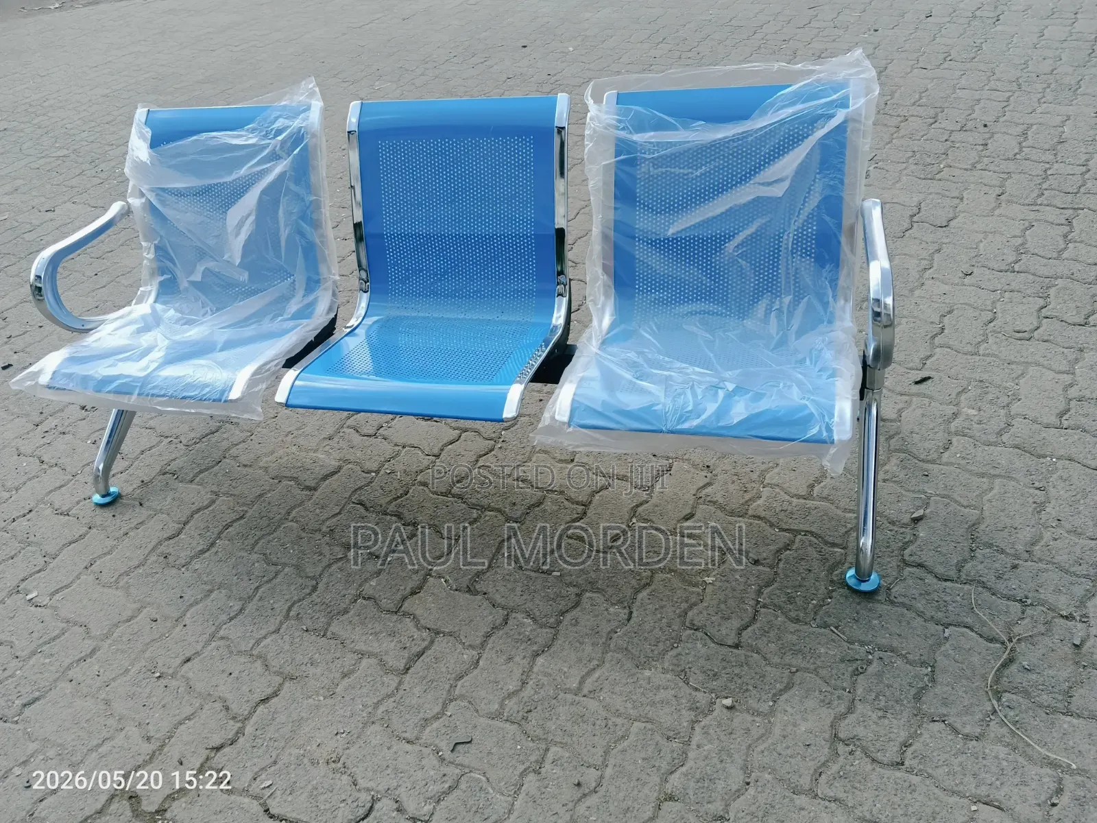 New 3-Seater Metal Waiting Bench