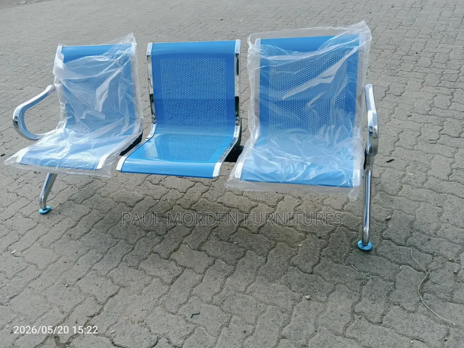 New 3-Seater Metal Waiting Bench
