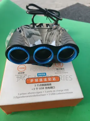 New 3 Way Car Splitter Adapter 3 Usb
