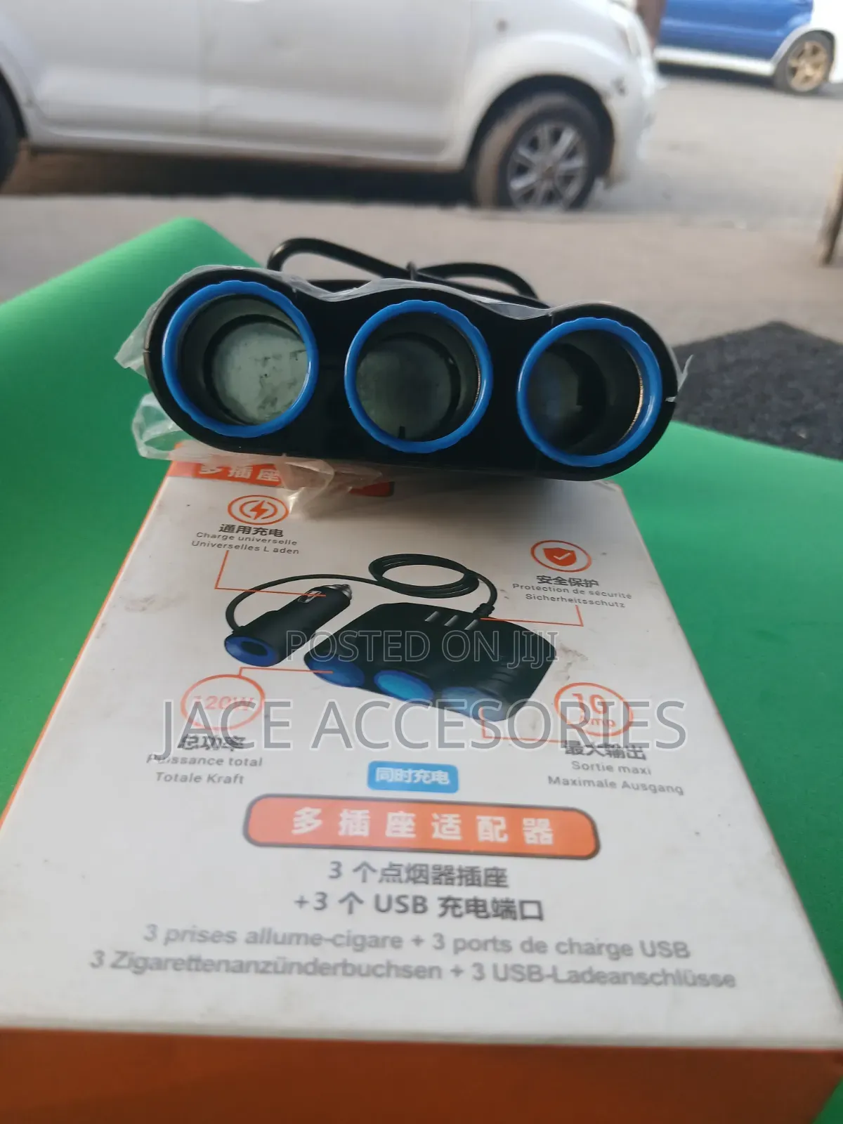 New 3 Way Car Splitter Adapter 3 Usb