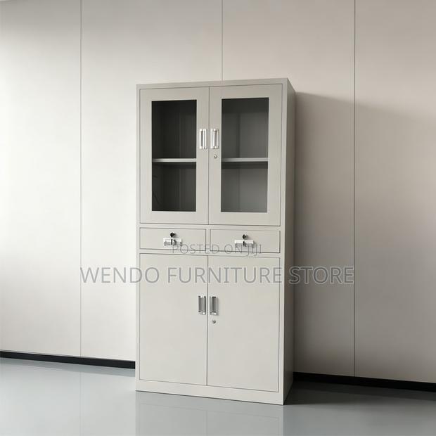 Office Cabinet; Document Storage Cabinet With Two Doors Glass Display - thumbnail 4