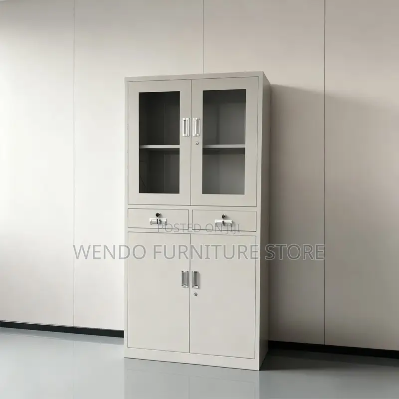 Office Cabinet; Document Storage Cabinet With Two Doors Glass Display