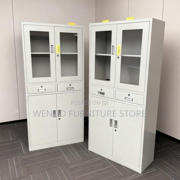 Office Cabinet; Document Storage Cabinet With Two Doors Glass Display - thumbnail 6