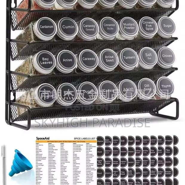 4 Layer Rack With 28pcs Bottles With Labels and White Pen - main view