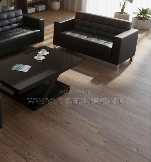 Office Sofa; Five Seaters Executive Black Leather Office Sofa Set - thumbnail 7