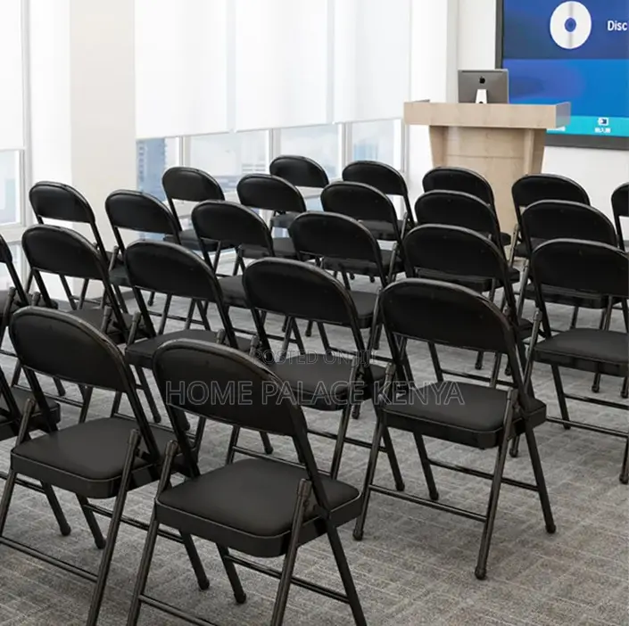 Foldable Chair; Metal Folding Chair With Soft Padded Seat