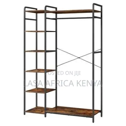 Industrial Wardrobe With Open Shelves 47x97x17cm