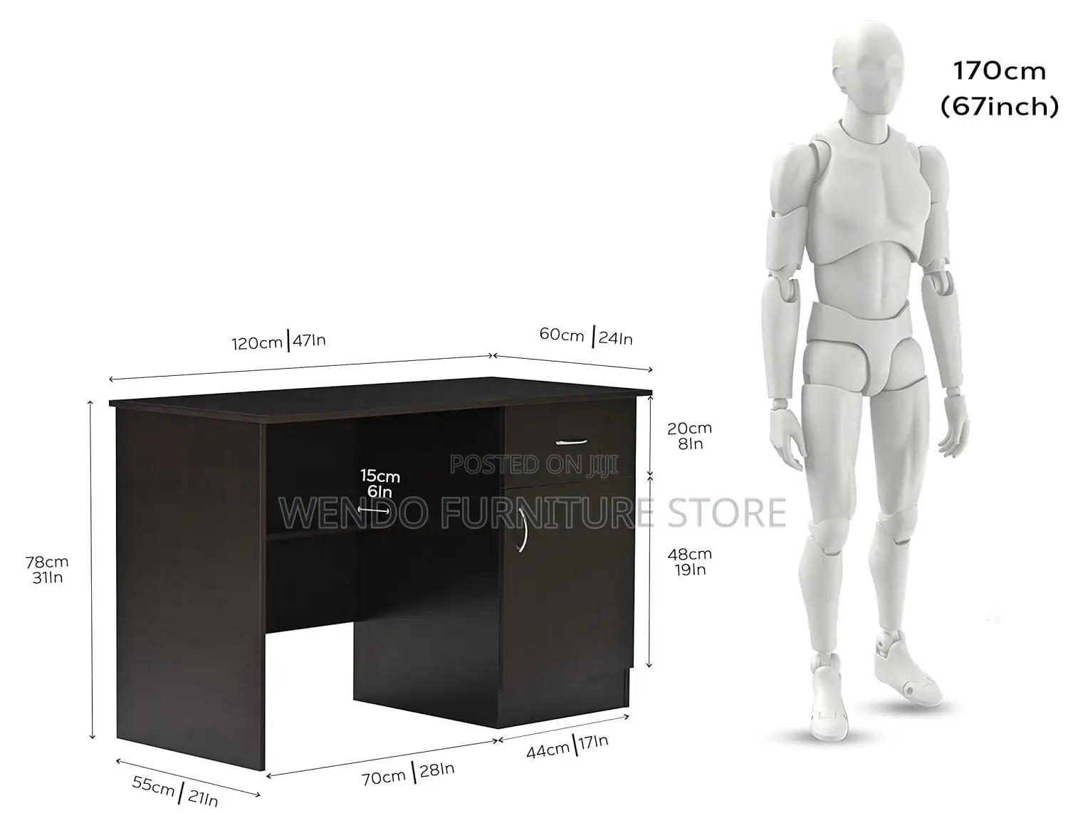 Office Desk; 1.4 Meters Executive Home Office Style Wooden Desk