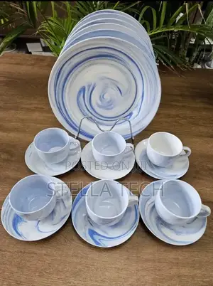 18 Pieces Ceramic Dinner Set Plate With Coffee Cup