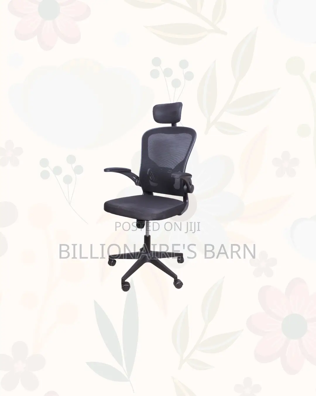 Heavy Duty Ergonomic Office Chair Flip Up Arms Adjustable Headrest