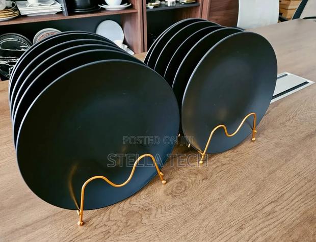 6 Pieces High Quality Black Dinner Plate