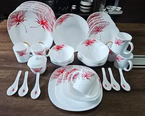 39 Pieces Square Opal Glass Dinner Set