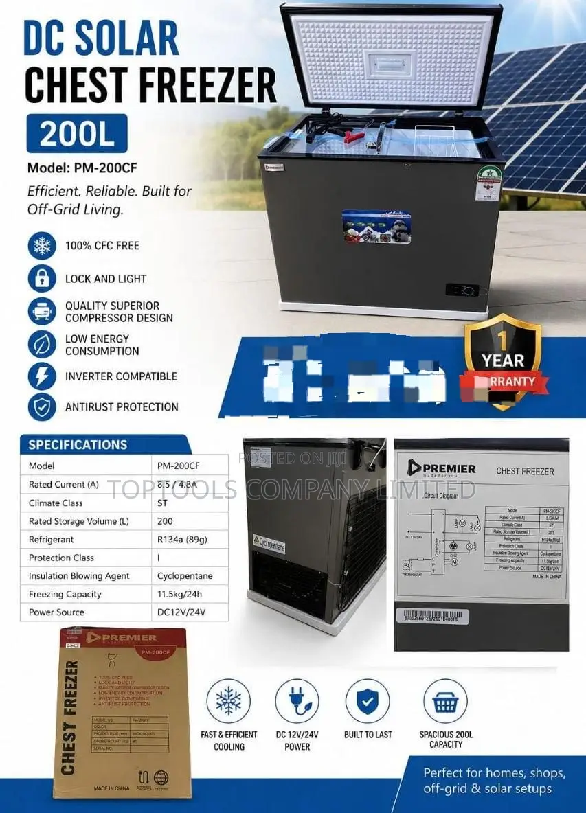 Dc Solar Chest Freezer 200ltrs 12v 24volts