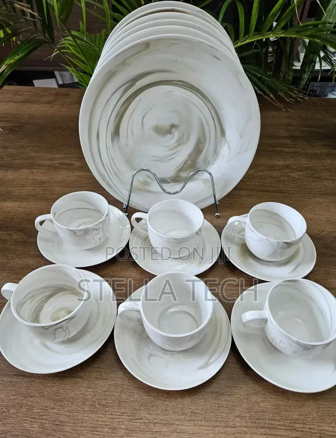 18 Pieces Ceramic Dinner Set Plate With Coffee Cup