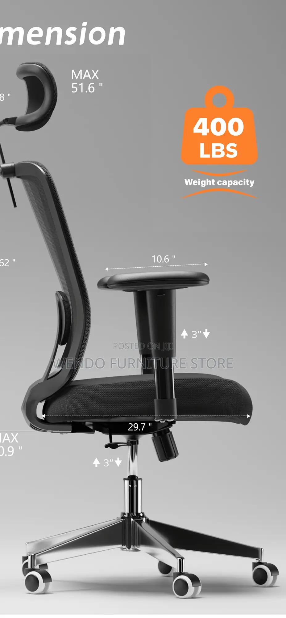 Office Chairs; Fabric Office Ergonomic Chair With High Back Support