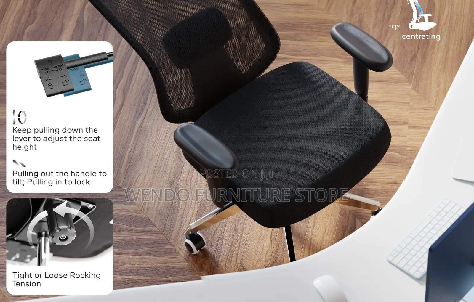 Office Chairs; Fabric Office Ergonomic Chair With High Back Support