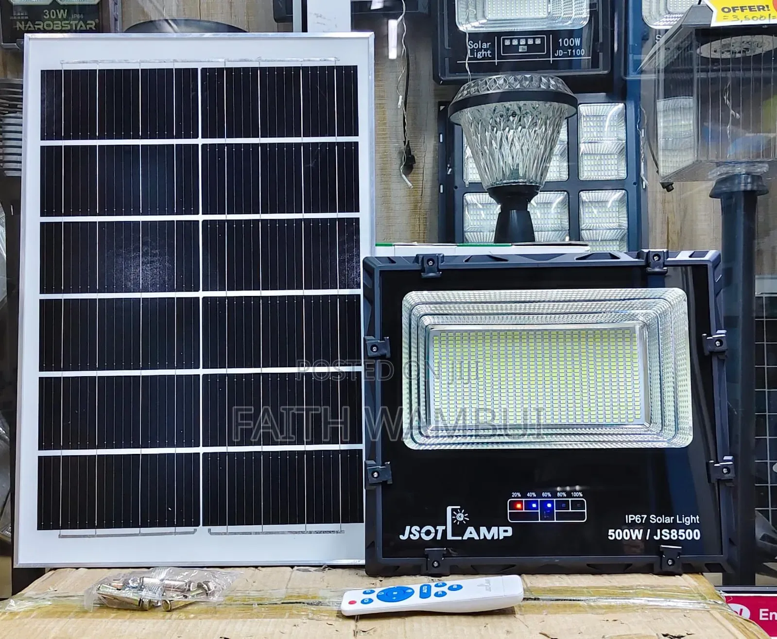 500w Js Solar Floodlight/500 Watts Floodlight