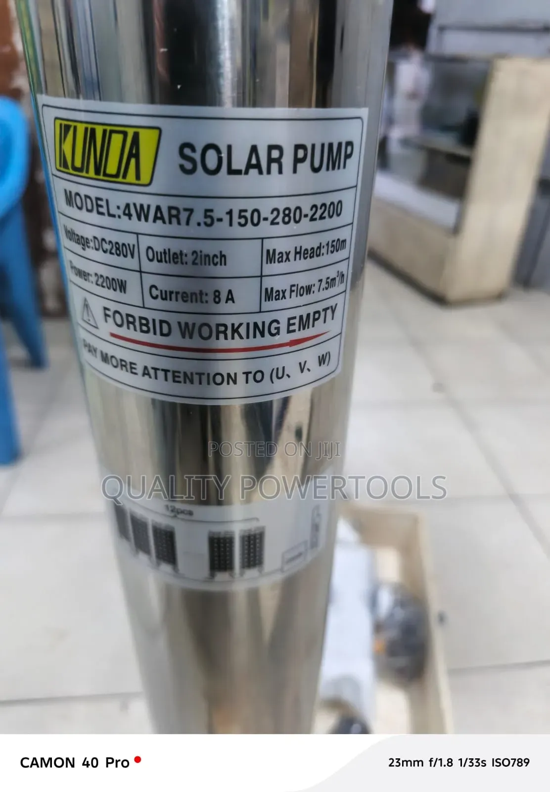 Quality 150 M 2200 W Solar Submersible Water Pump
