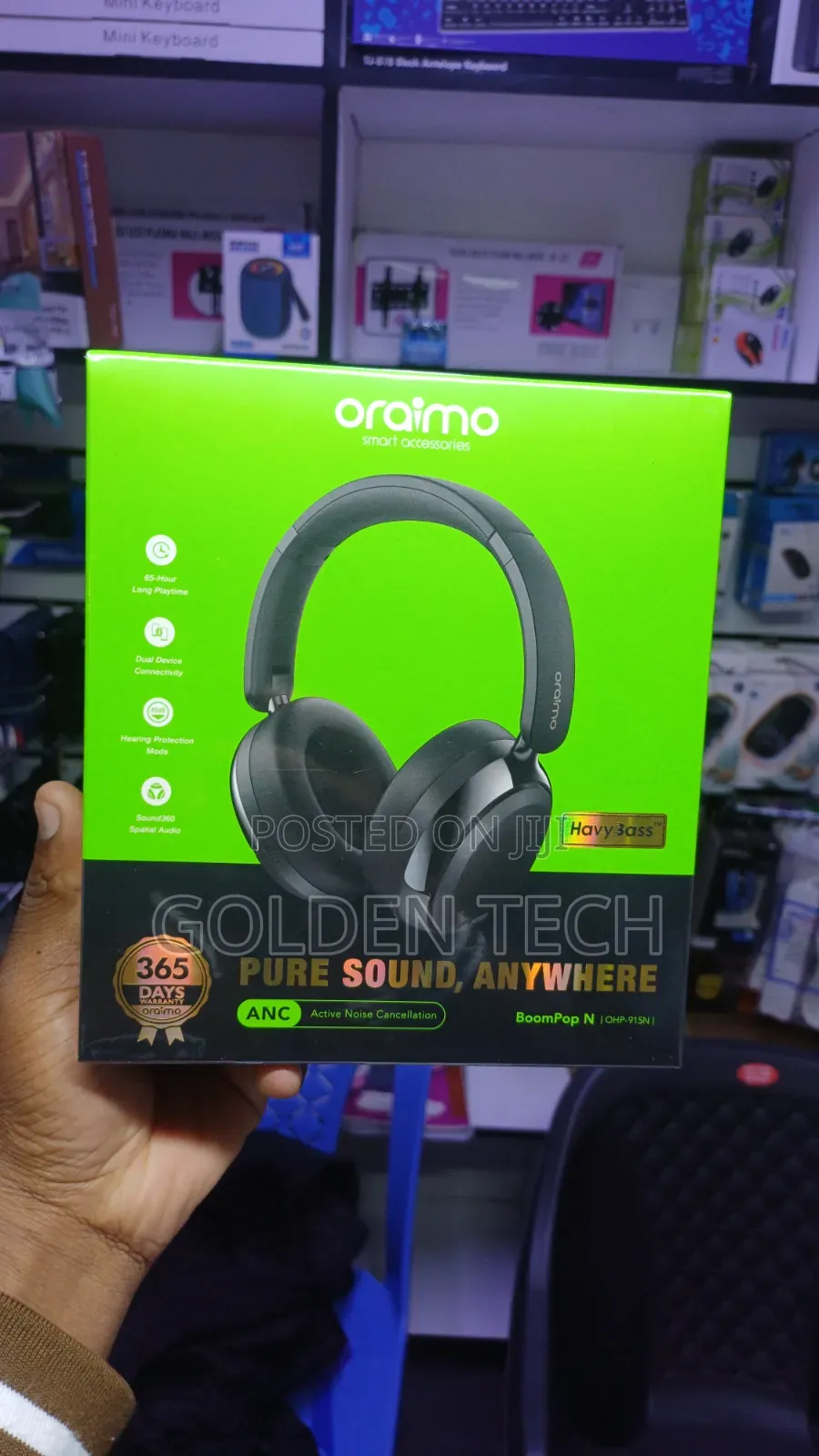 Oraimo Boompop N Hybrid Anc Over-Ear Wireless Headphones