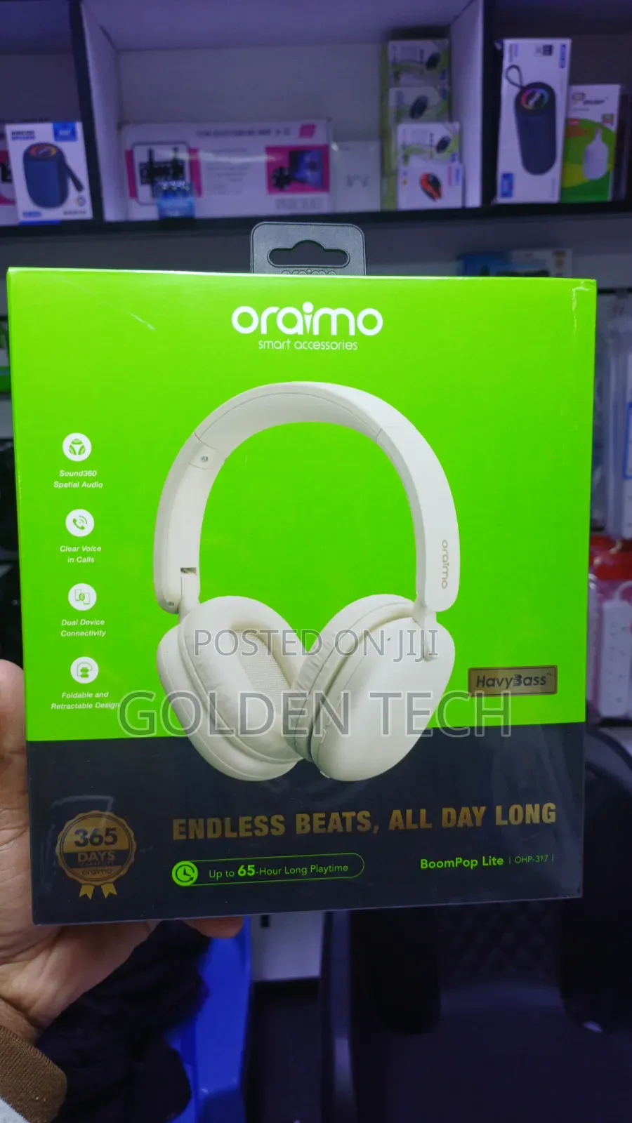 Oraimo Boompop Lite Enc Over-Ear Wireless Headphones 45hrs Playtime