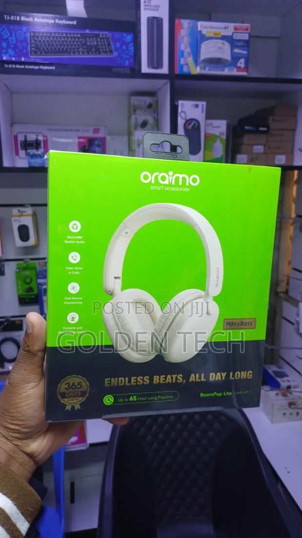 Oraimo Boompop Lite Enc 65-Hour Battery Bluetooth Headphones