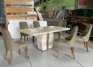 Home Dining: Luxury Marble Top Dining Room Set With 6 Chairs