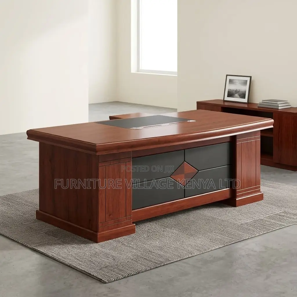 1800mm Mahogany Staff Room L-Shaped Table