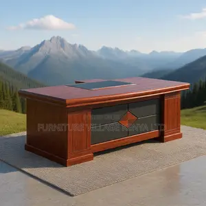 1800mm Mahogany Staff Room L-Shaped Table
