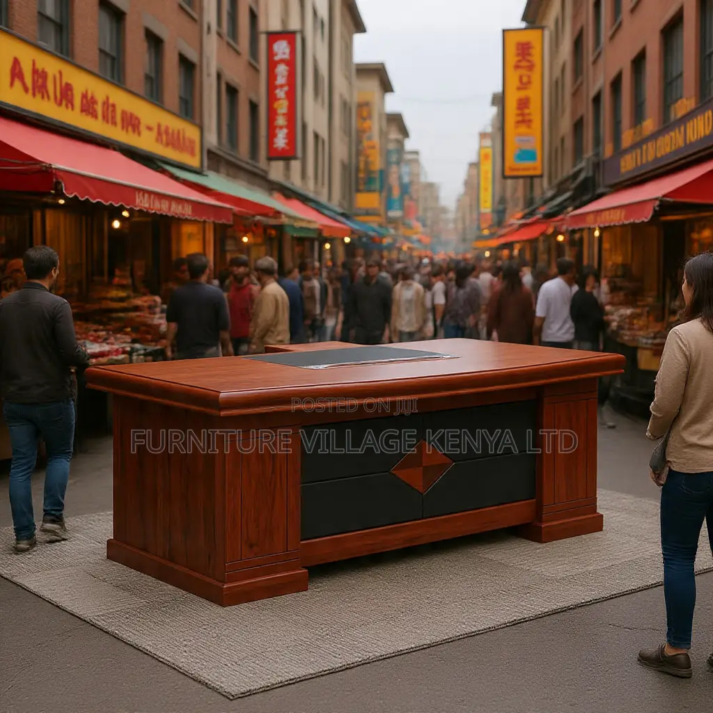 1800mm Mahogany Staff Room L-Shaped Table