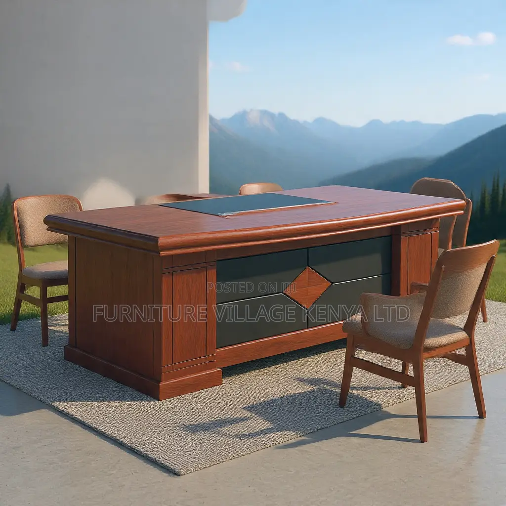1800mm Mahogany Staff Room L-Shaped Table