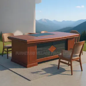 1800mm Mahogany Staff Room L-Shaped Table
