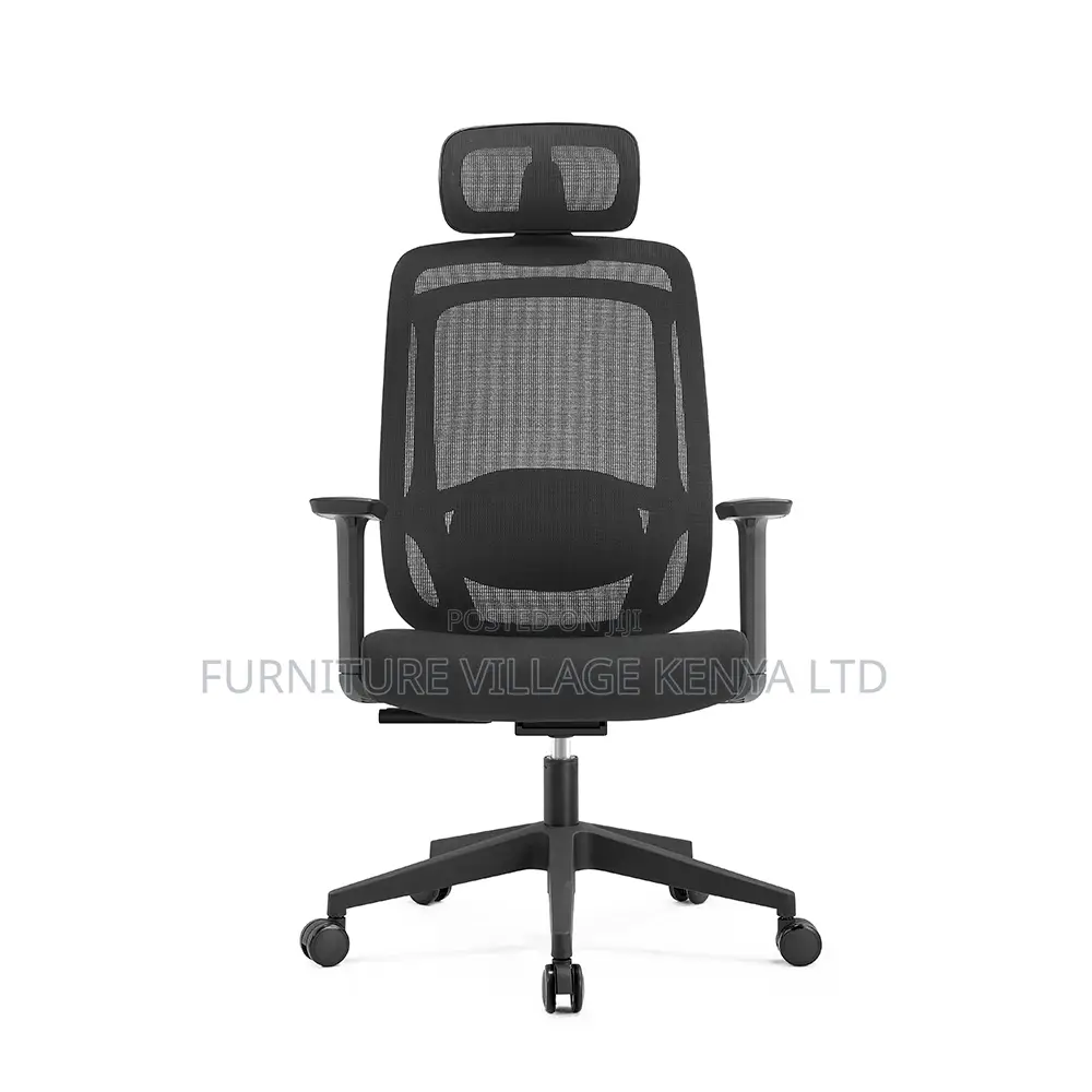 Adjustable Ergonomic Black Staff Room Chair