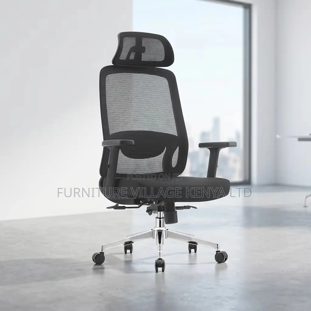 Adjustable Ergonomic Black Staff Room Chair