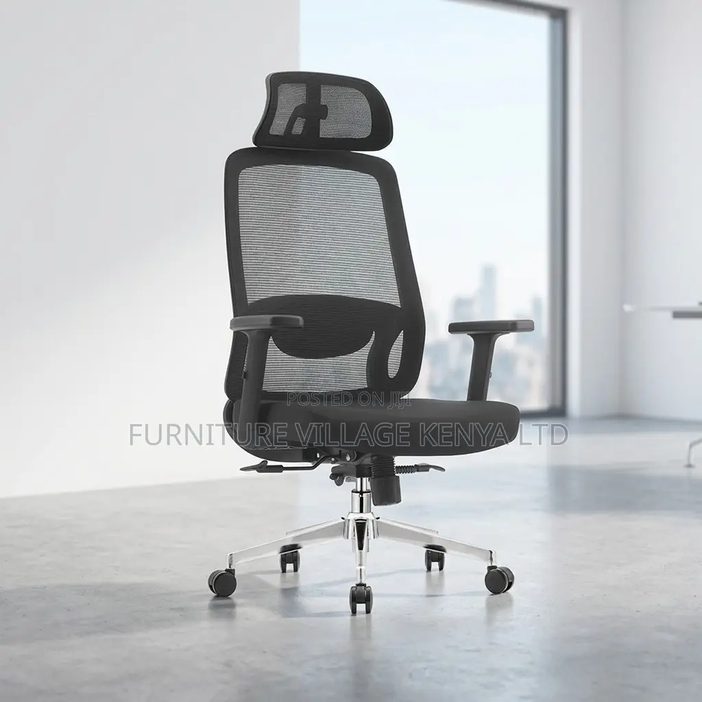 Adjustable Ergonomic Black Staff Room Chair