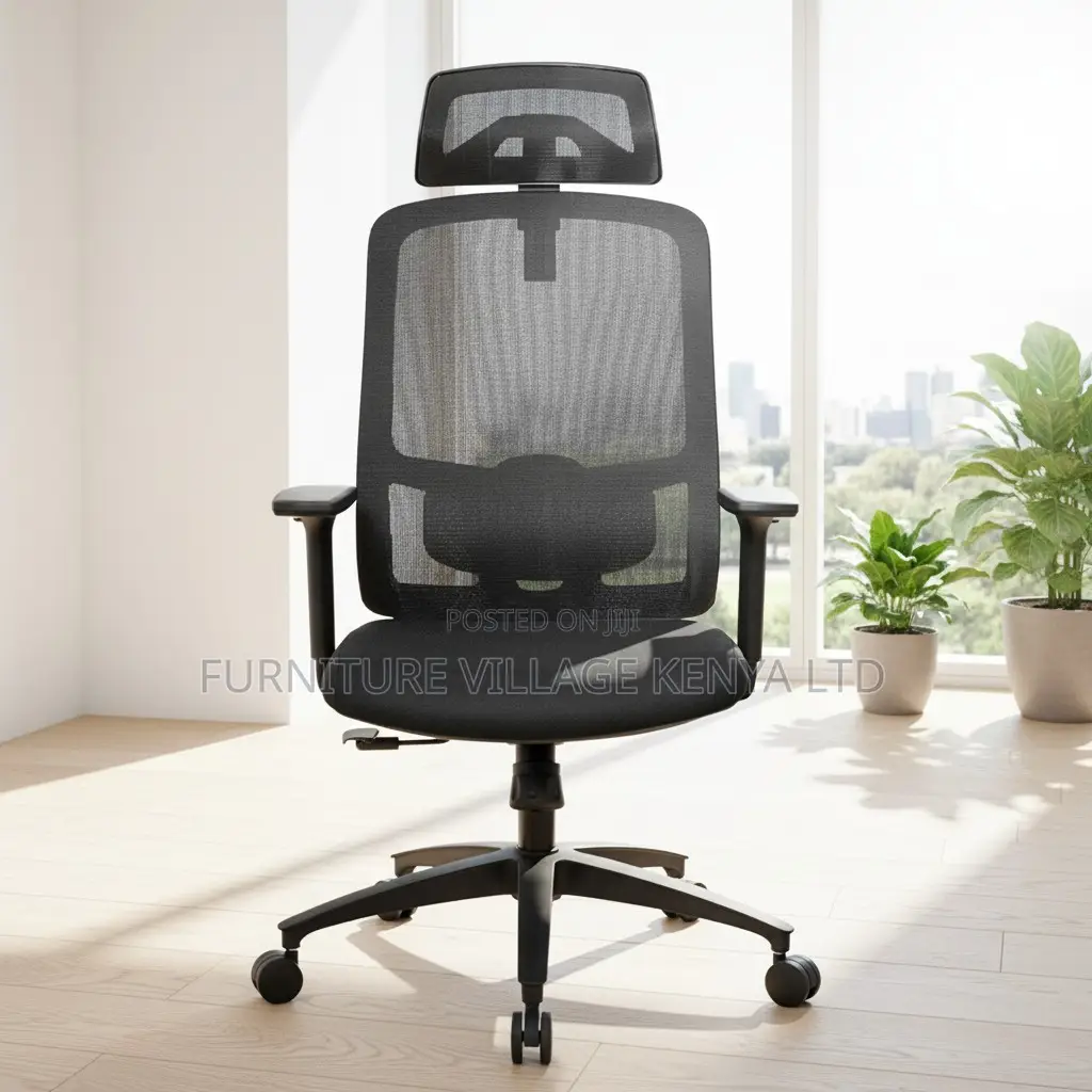 Adjustable Ergonomic Black Staff Room Chair