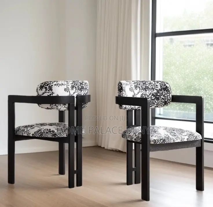 Dining Chair: Solid Wood Dining Chair With Armrest and Fabric Cushion