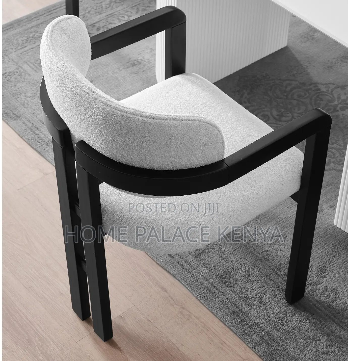 Dining Chair: Solid Wood Dining Chair With Armrest and Fabric Cushion
