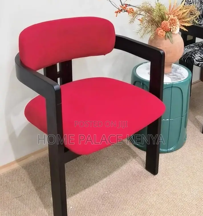 Dining Chair: Solid Wood Dining Chair With Armrest and Fabric Cushion
