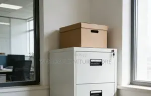 Office Cabinet; Four Drawered Steel Gray Office Filing Cabinet