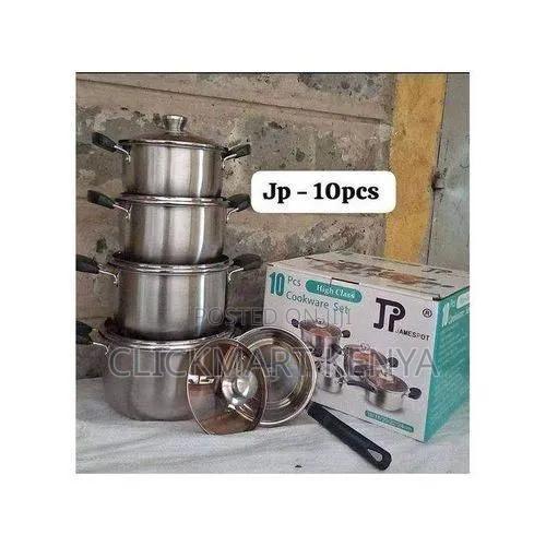 Stainless Steel Cookware Set With Glass Lids Heavy Induction Base
