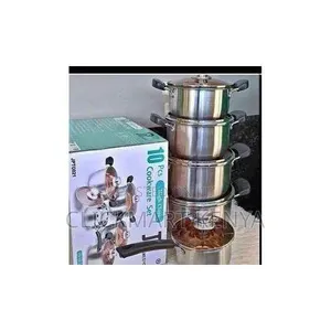 Stainless Steel Cookware Set With Glass Lids Heavy Induction Base