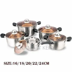 Stainless Steel Cookware Set With Glass Lids Heavy Induction Base