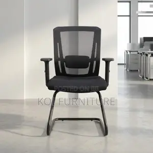 Office Chair : Modern Black Mesh Ergonomic Office Visitor Chair