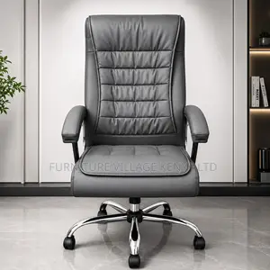 Gray Leather Padded Staffroom Teachers Chair