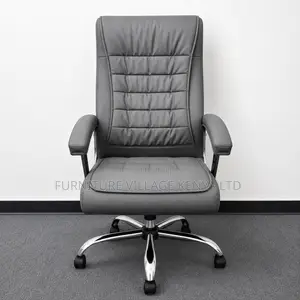 Gray Leather Padded Staffroom Teachers Chair