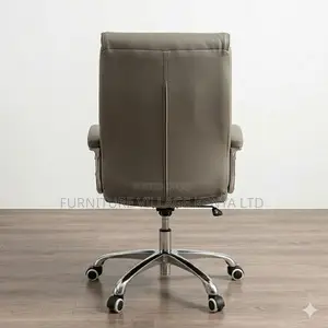 Gray Leather Padded Staffroom Teachers Chair