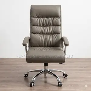 Gray Leather Padded Staffroom Teachers Chair