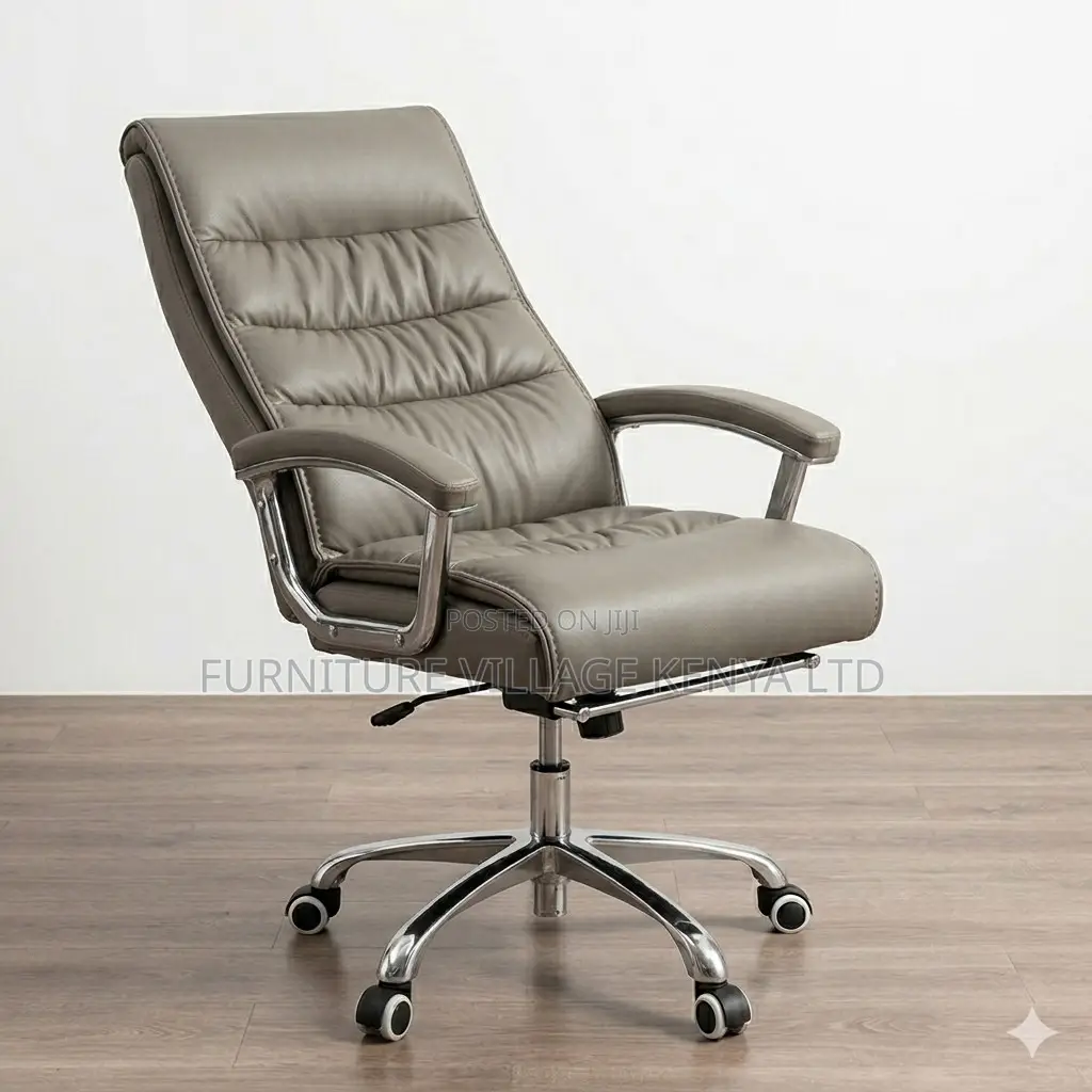 Gray Leather Padded Staffroom Teachers Chair