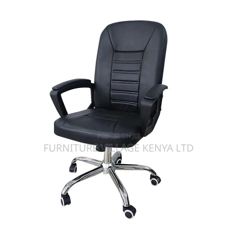 Modern Genuine Leather Swivel Staff Chair