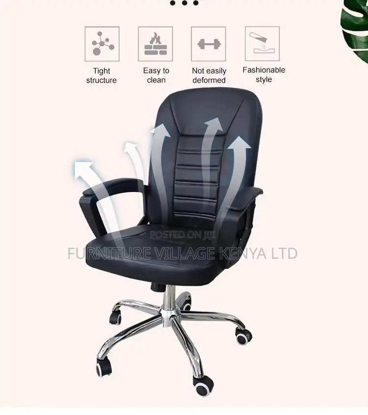 Modern Genuine Leather Swivel Staff Chair